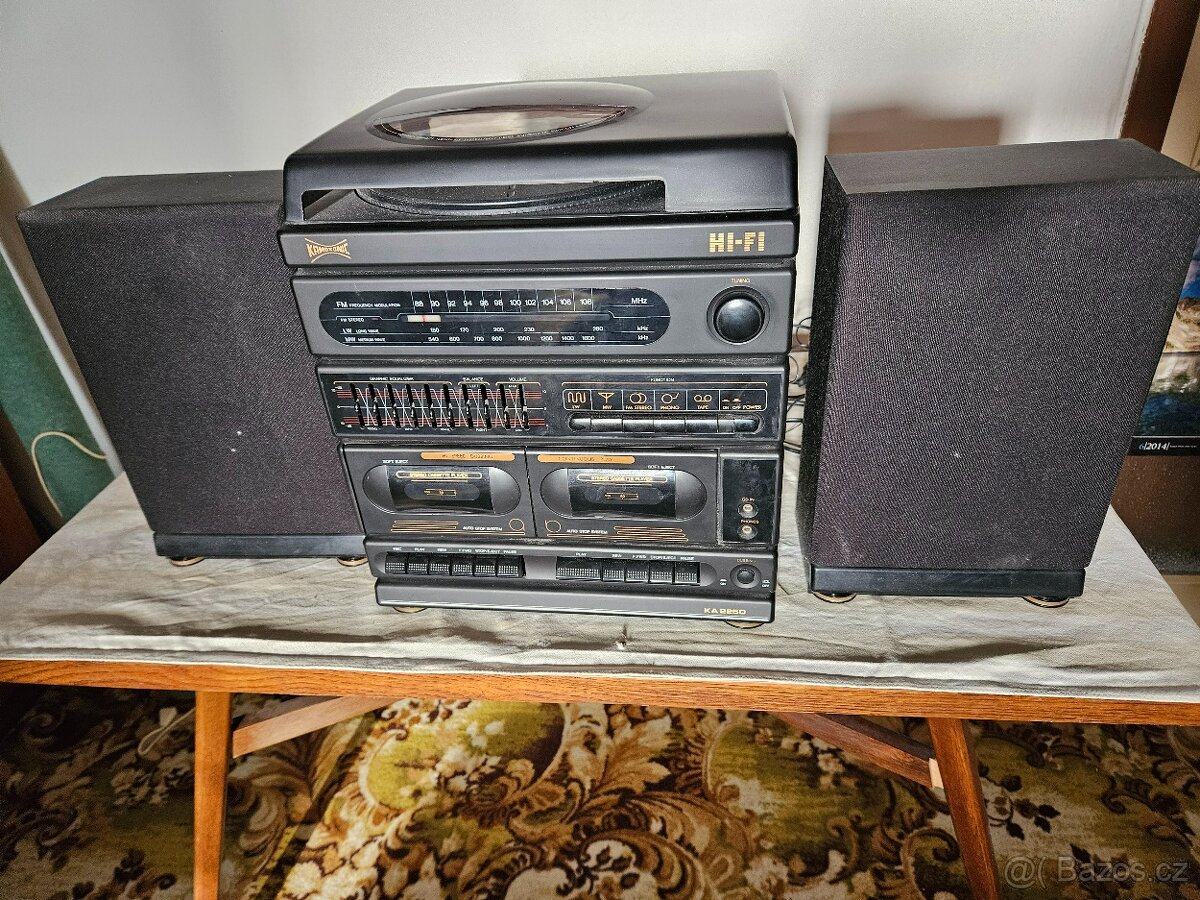 trojče - kazety, gramofon, rádio - SRN 90. léta