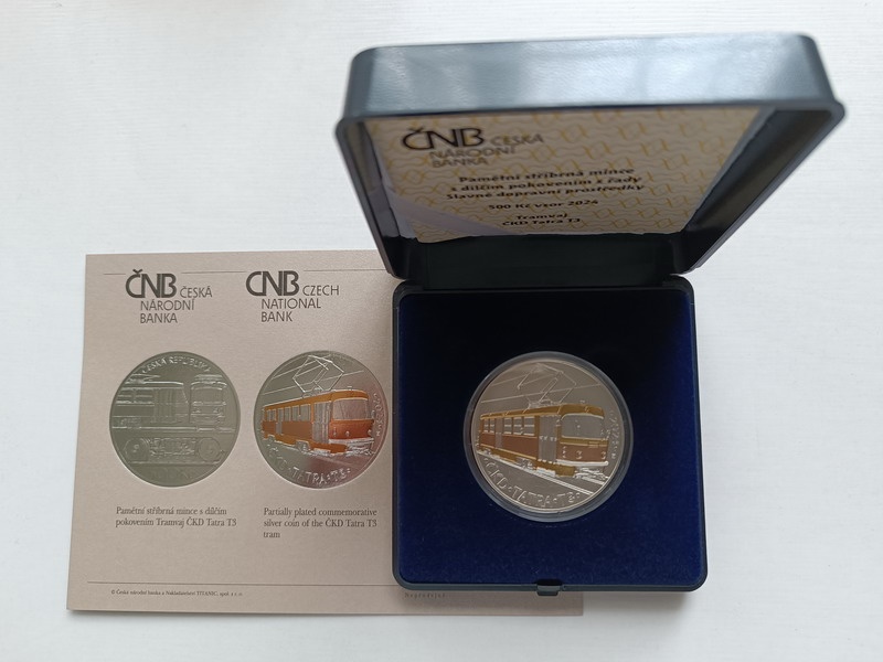 Pamětní mince 500Kč Tramvaj ČKD Tatra T3