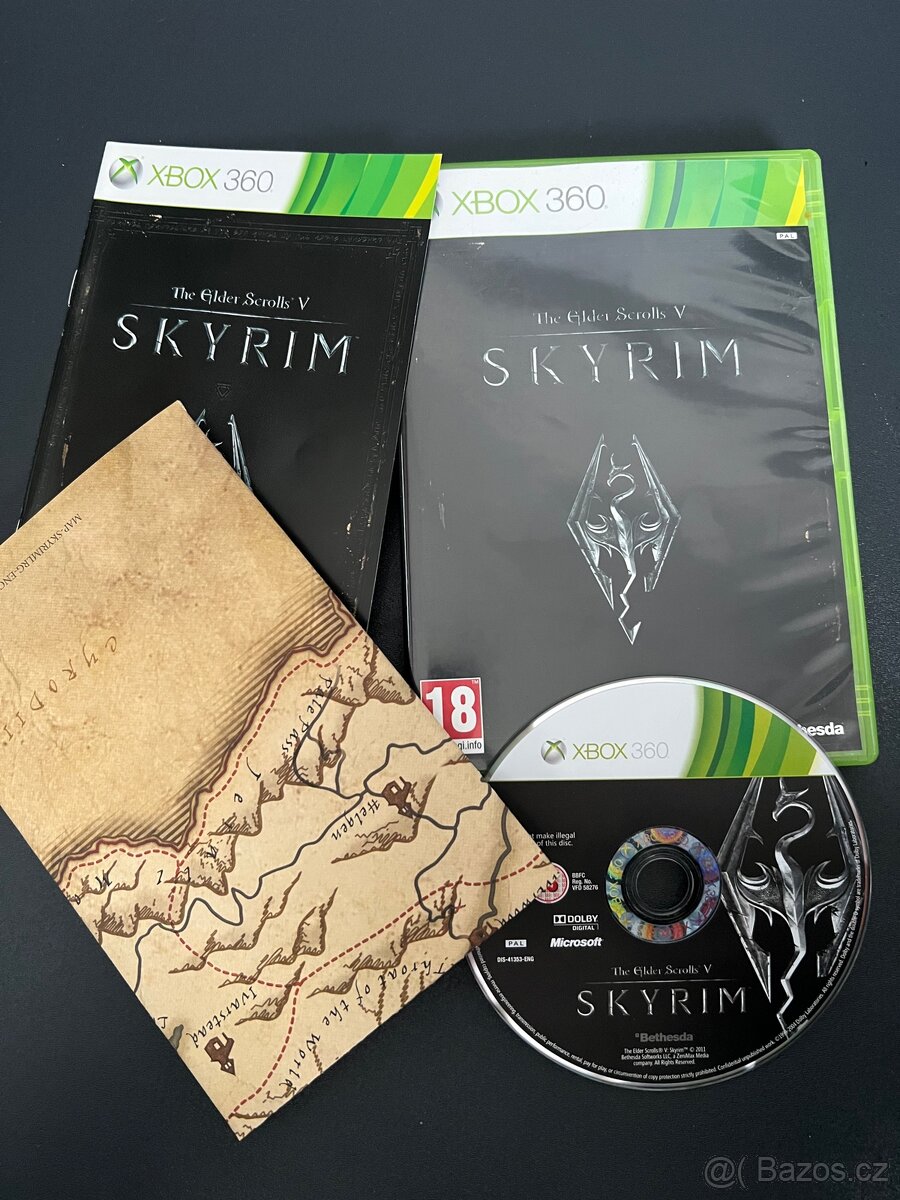 Xbox360 Skyrim + mapa