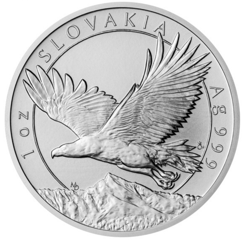 Stříbrná uncová investiční mince Orel 2023 stand