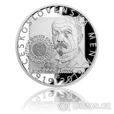 Stříbrná medaile Zavedení československé měny s A. Rašínem