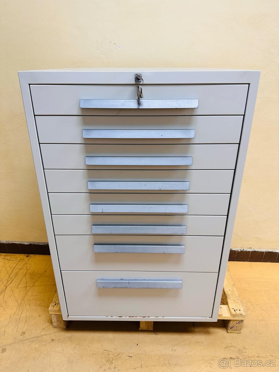Dílenská zásuvková skříň, 120 x 80 x 56 cm, 8 zásuvek