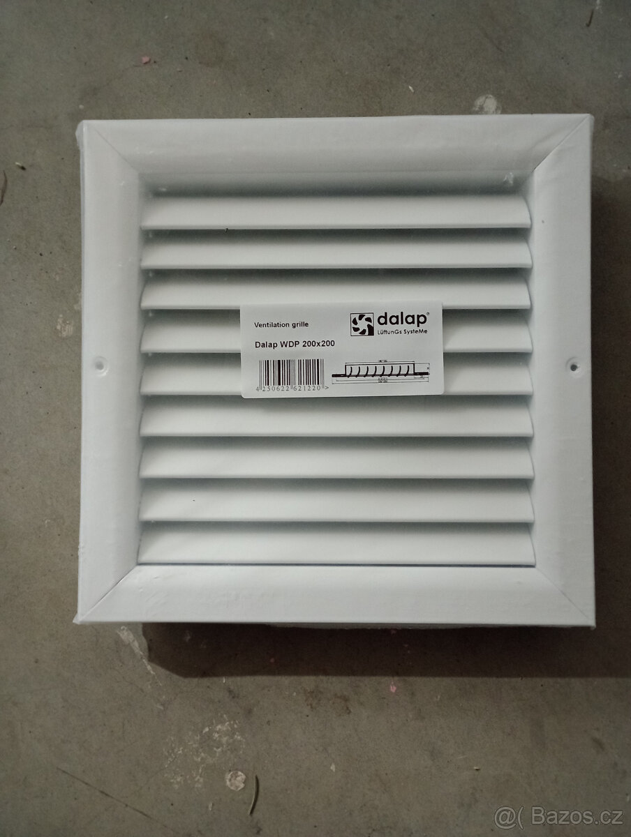 Ventilační mřížky DALAP - hliník, bílá, 200x200mm