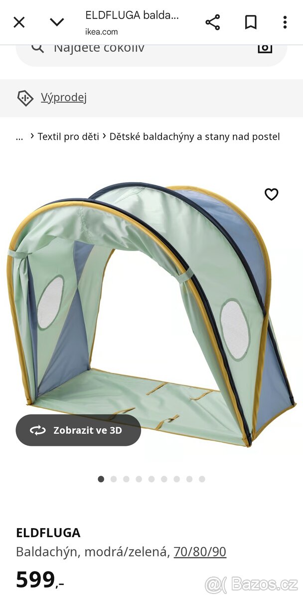 Baldachyn stan nad postel Ikea Eldfluga