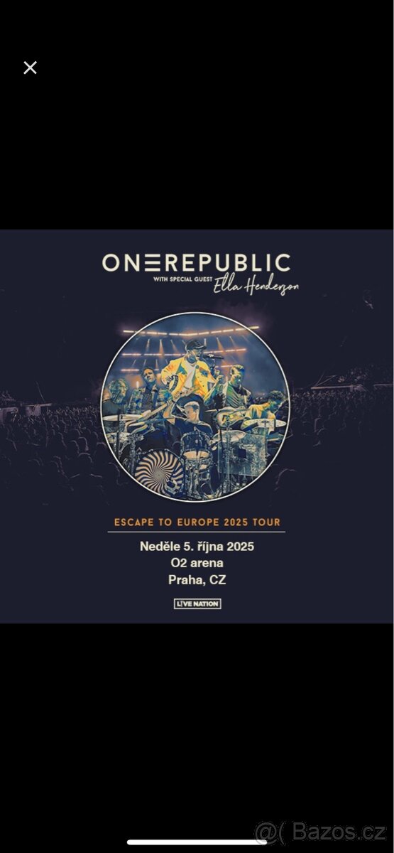 Vstupenka na stání OneRepublic