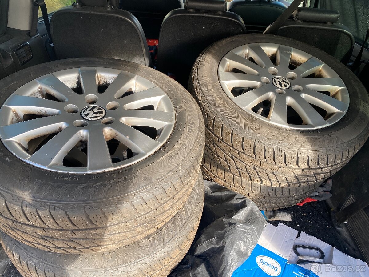 Alu kola 16” 5x112 VW a zimní pneu 205/55/R16
