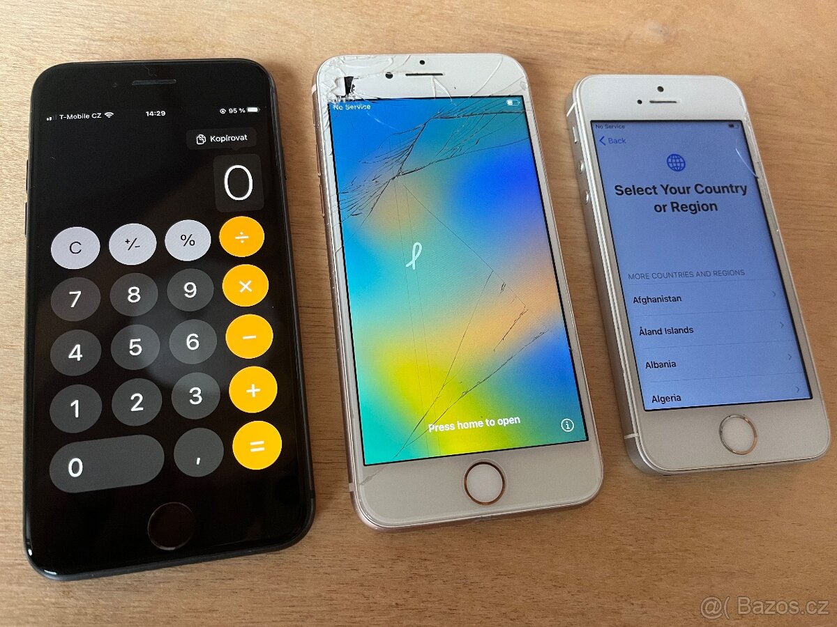 Balicek Iphonů, SE16gb, 2x8 64gb