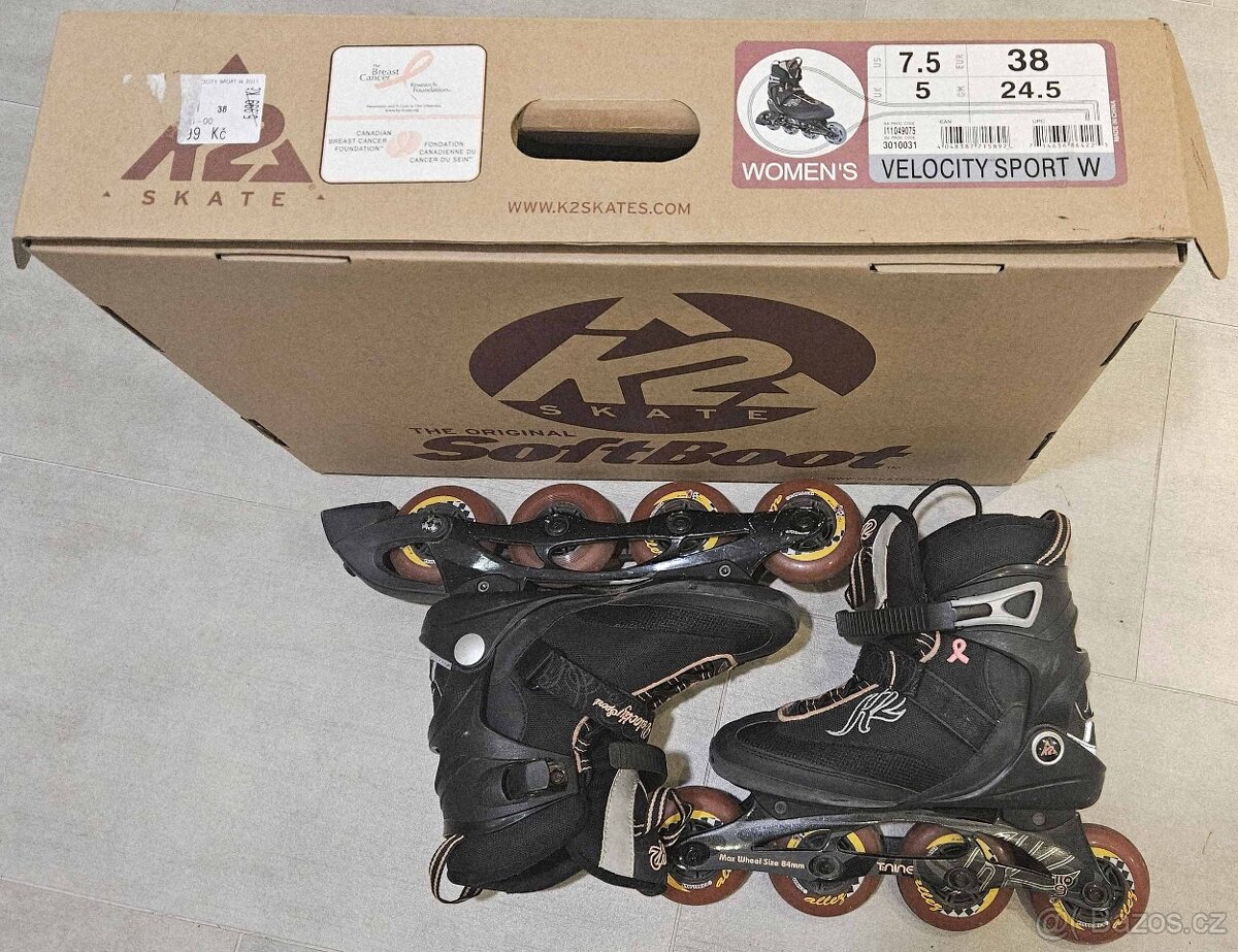Kolečkové brusle K2, vel.24.5/38
