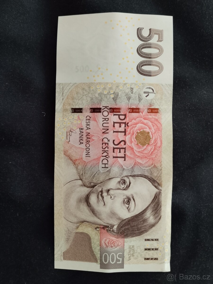 Bankovka 500 Kč, rok 2009, serie R - hezké číslo