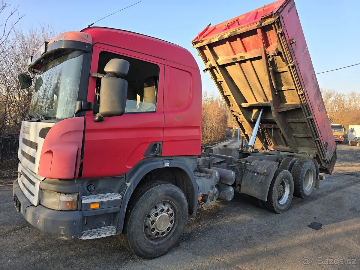 TŘÍSTRANNÝ SKLÁPĚČ SCANIA R 420 r2009,EURO 5,ZVEDAČKA,MANUÁL
