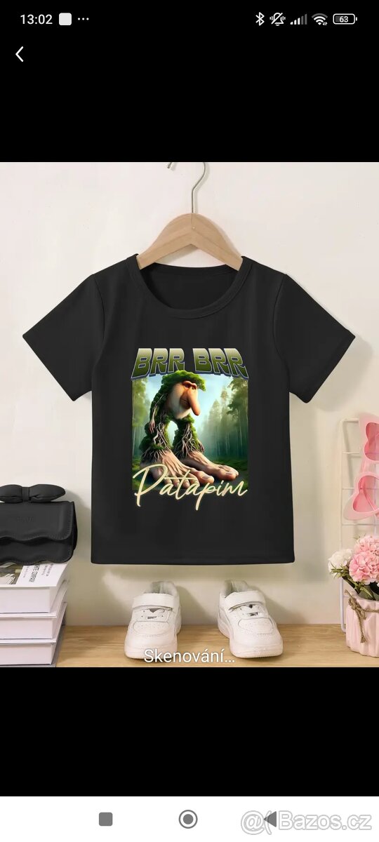 Triko brainrot dětské Brr brr patapim 140