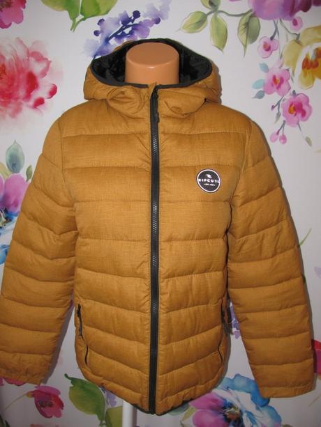 Zimní hořčicová bunda s kapucí RIP CURL unisex vel.164