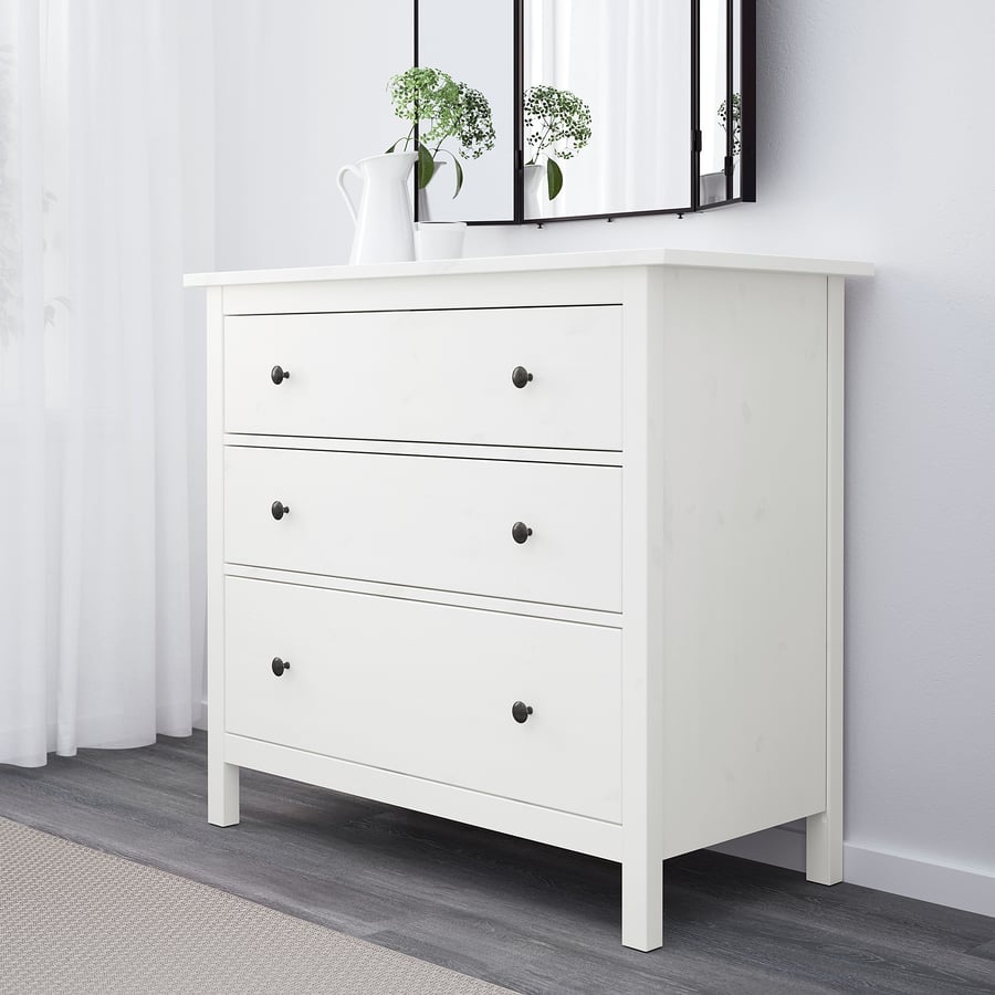IKEA komoda Hemnes - Masiv, bílé mořidlo