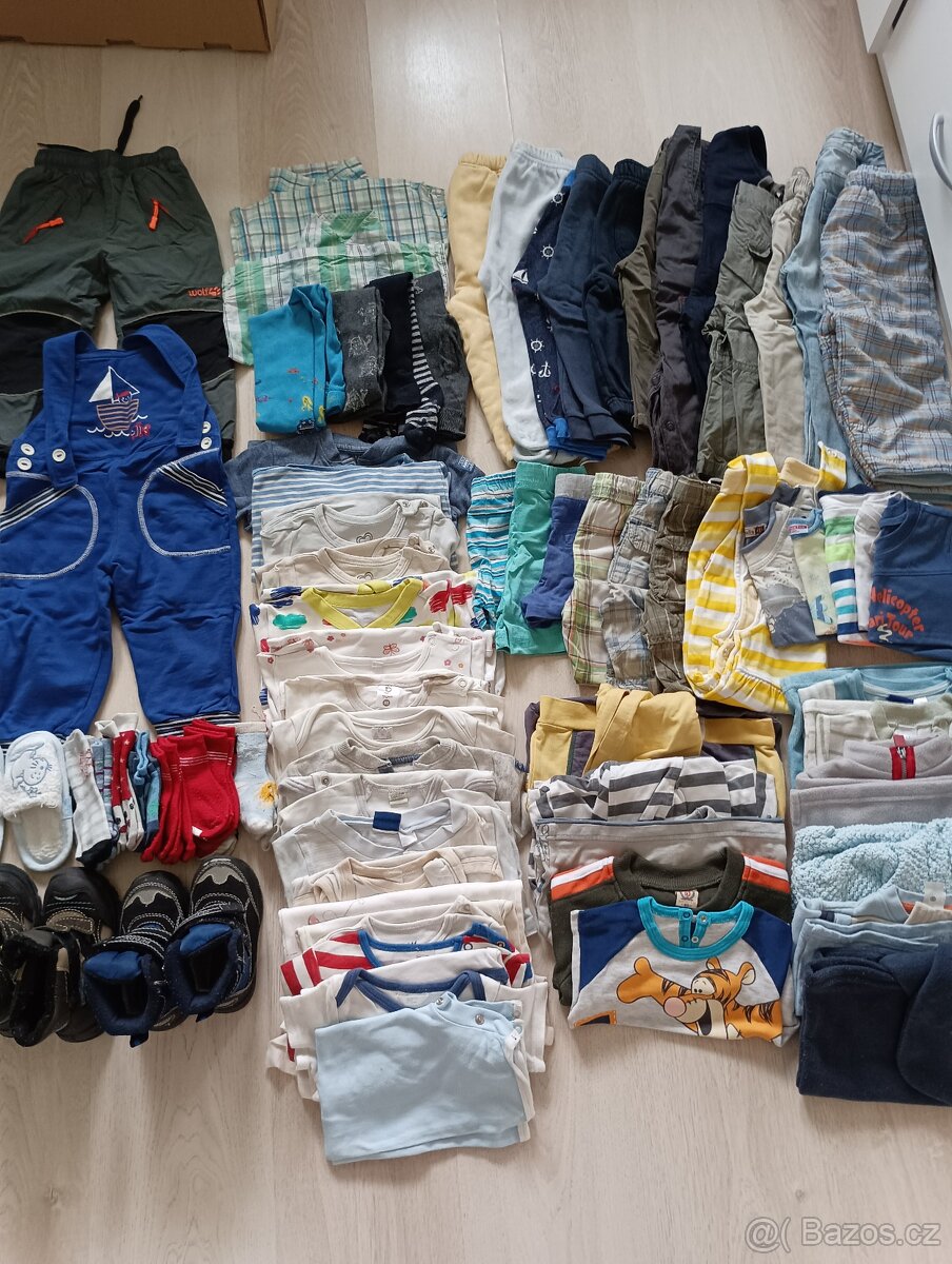 Velký set oblečení pro kluka 74-80 + boty