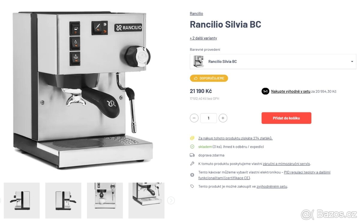 kávovar Rancilio Silvia BC