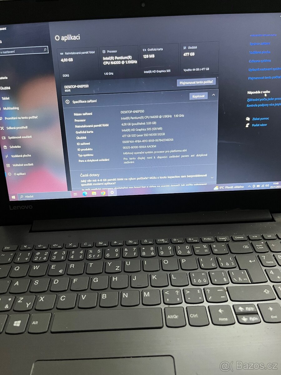 Prodám Lenovo notebook ideapad 3