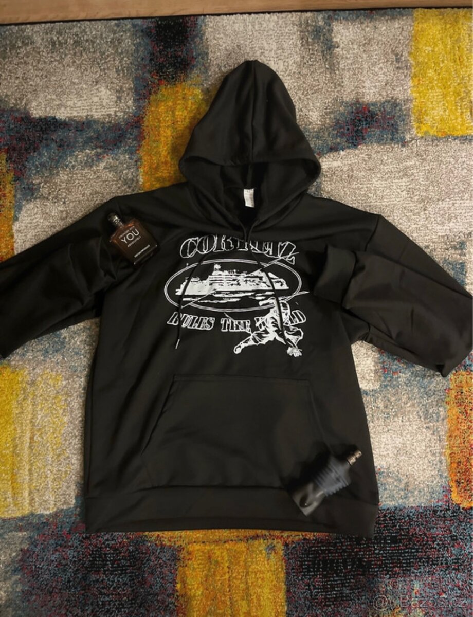 Černá Mikina Corteiz Ninja S Kapucí, Velikost XL