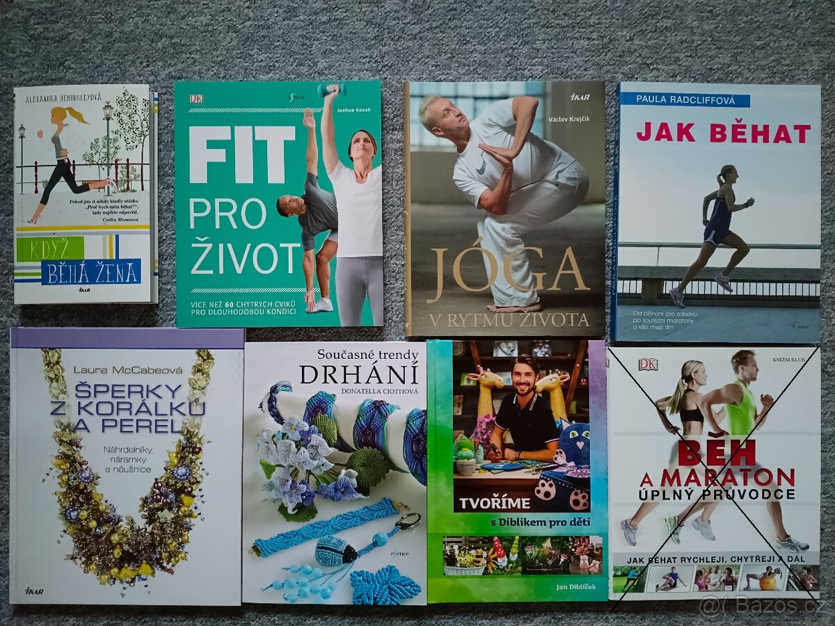6) Prodám 31 knih - běh, ruční práce, mateřství, války...