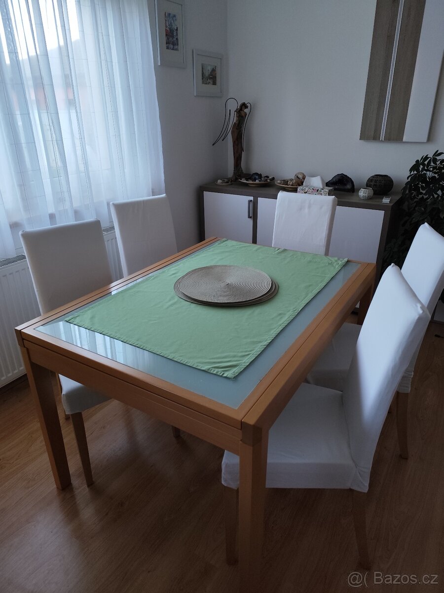 Židle jídelní 5ks vč potahů