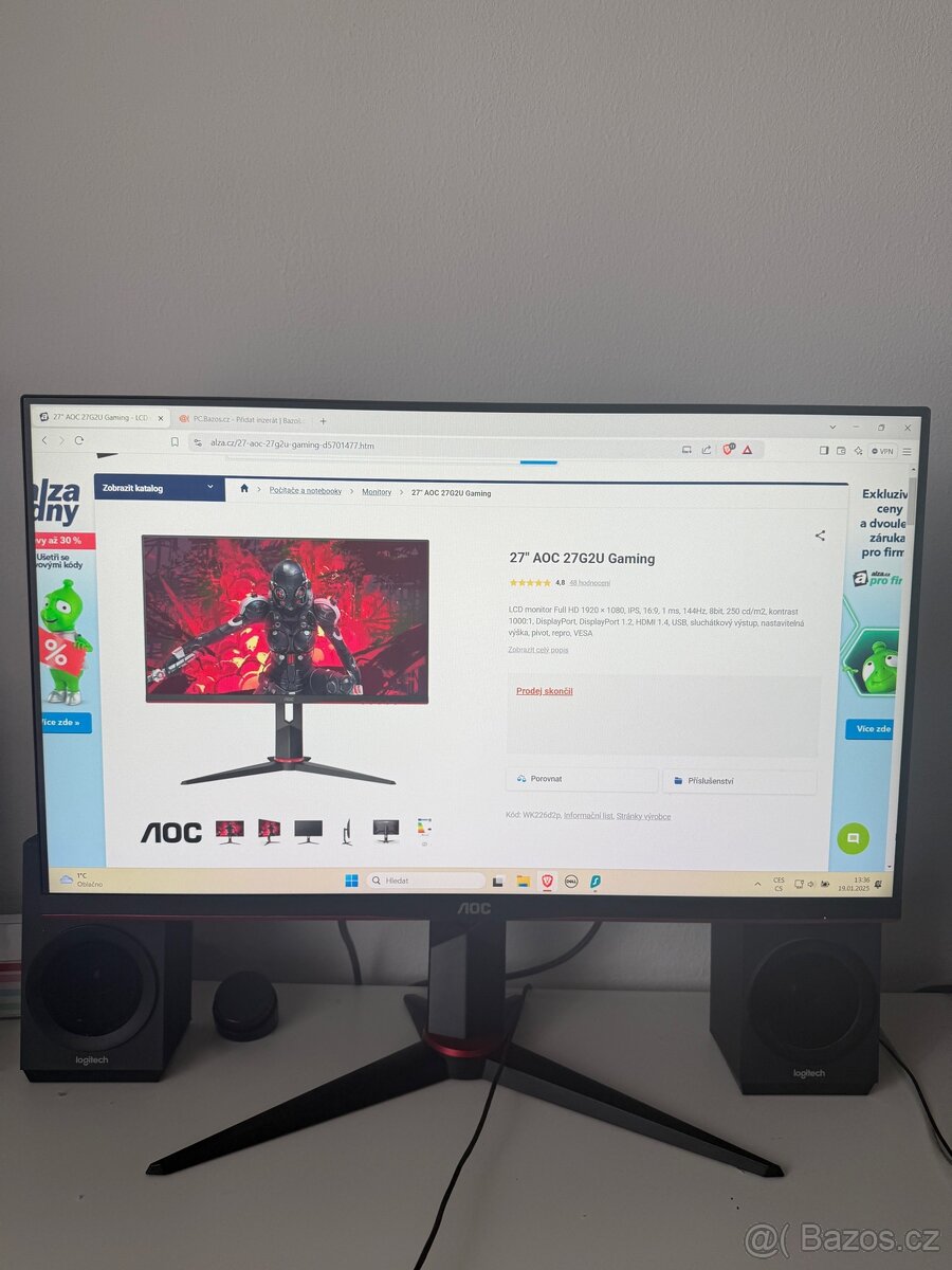 LCD Monitor AOC 27G20 Gaming 27"