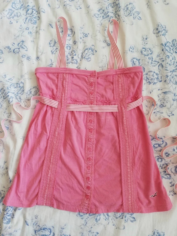 Dámská (dívčí) růžová letní tunika zn. Hollister vel. XS