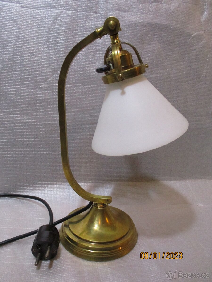 Stolní lampa mosaz, směrovatelná,funkční,