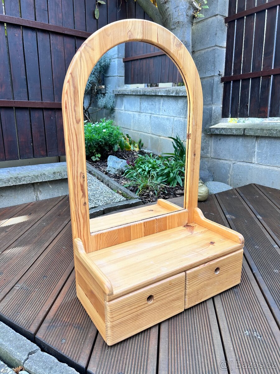 Nástěnné dětské zrcadlo, masiv dřevo