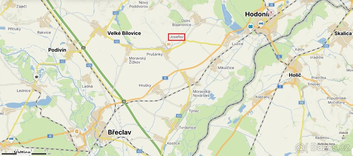 Prodej pozemků v kú Josefov u Hodonína