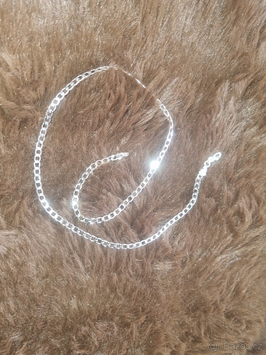 Nový dámský i pánský stříbrný náhrdelník 925 45 cm