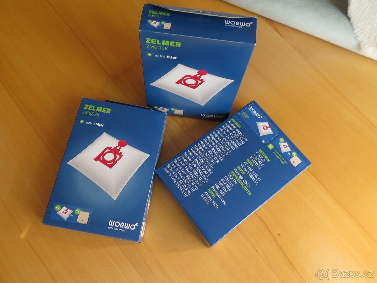 nové sáčky do vysavače ZELMER antialergické, zn. WORWO,12ks