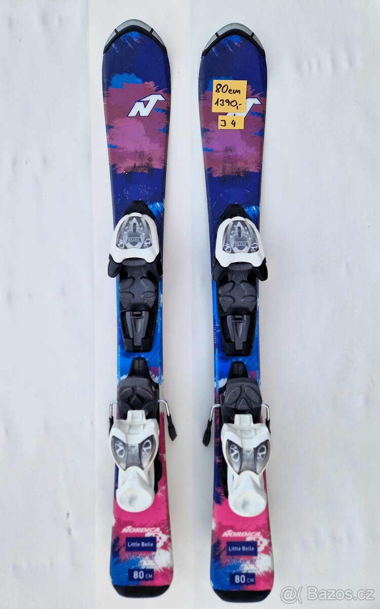 Dětské lyže NORDICA - 80cm s vázáním do 45 kg