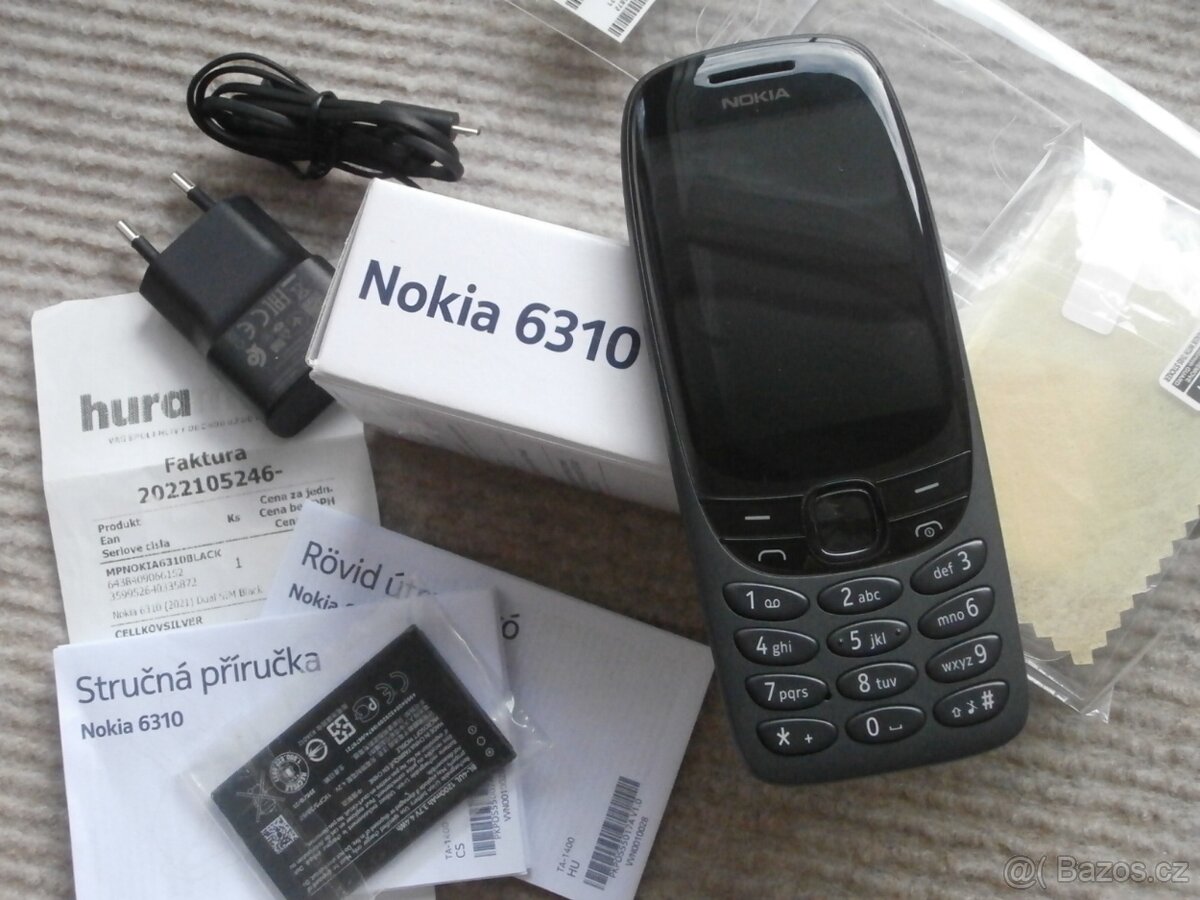Telefon Nokia 6310 dual SIM, černý, záruční list