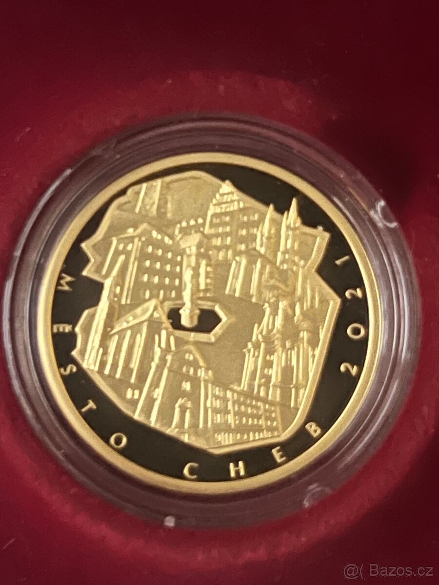 Zlato / zlatá mince město CHEB proof