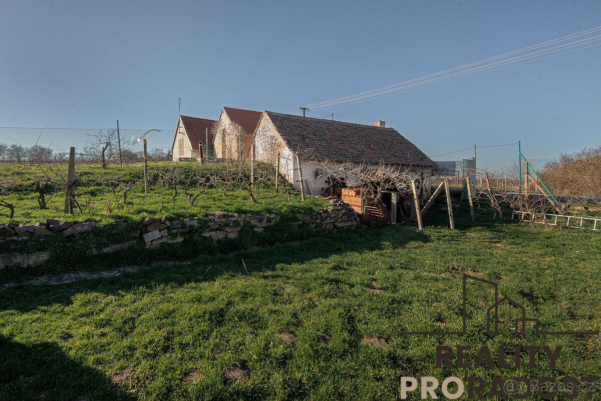 Prodej pozemku 450 m2 s vinným sklepem ve Strachoticích, okr
