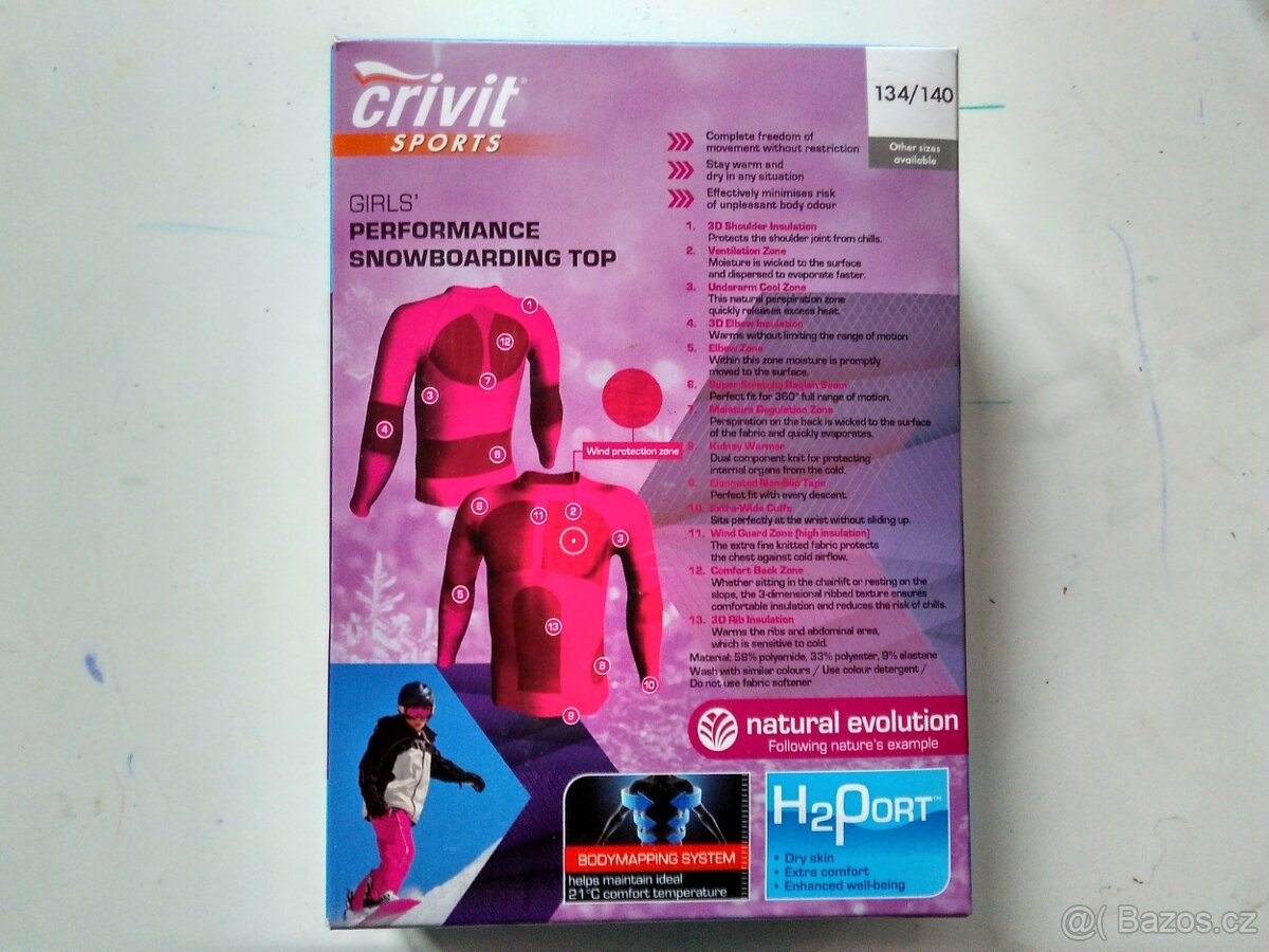 nové, vel.134/140 funkční spodní triko snowboard lyže