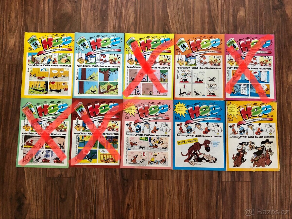 komiksový časopis Hop 1,2,4,8,9,10/1992