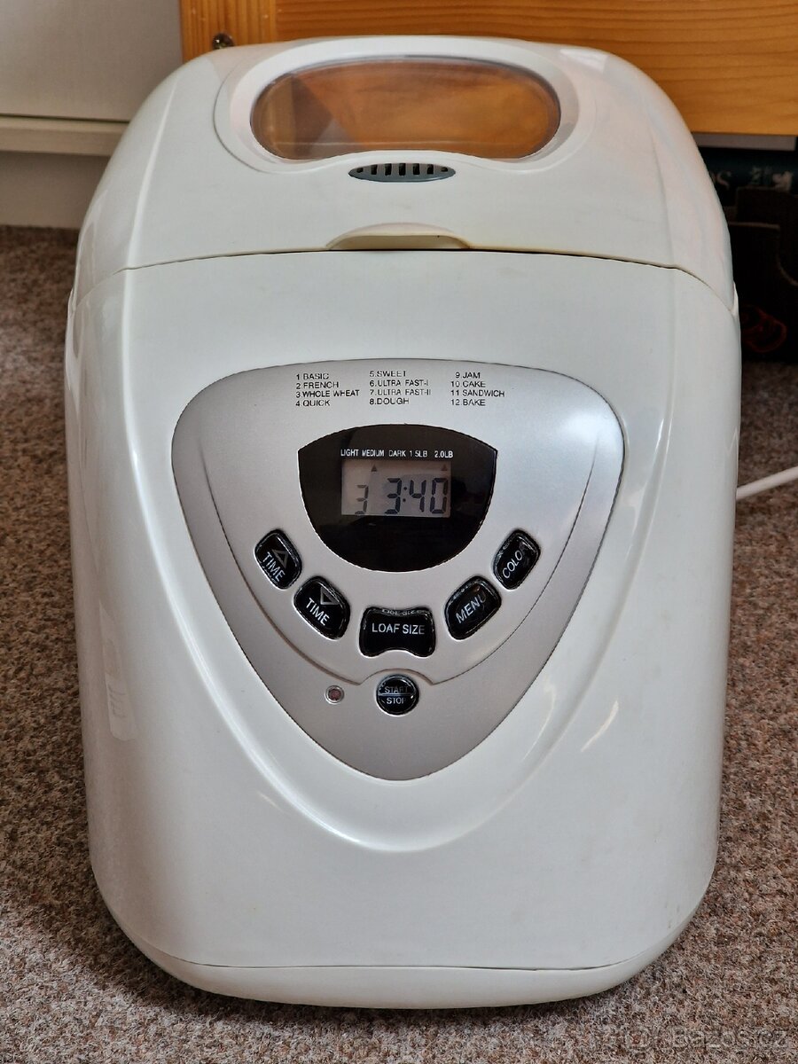 Domácí pekárna chleba. VR, Rudník, TU. Balíkovna 83Kč