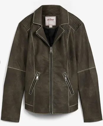 Nová dámská tm. hnědá bunda na zip z eko-kůže, vel.44-46