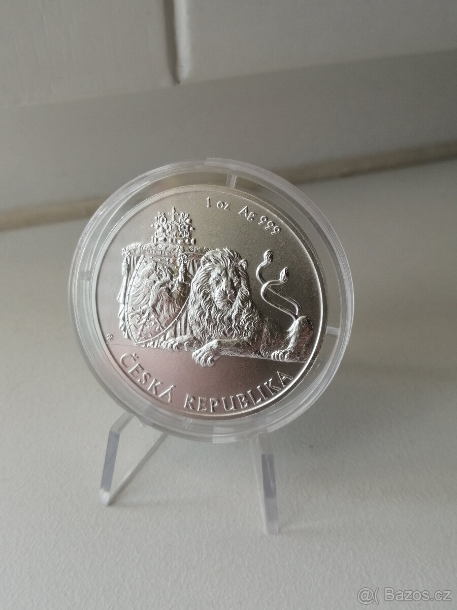 Investiční stříbro: 1 oz mince Český lev 2019
