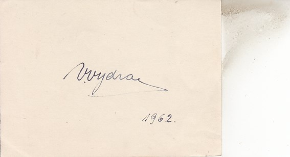 Autogram Václav Vydra ml.