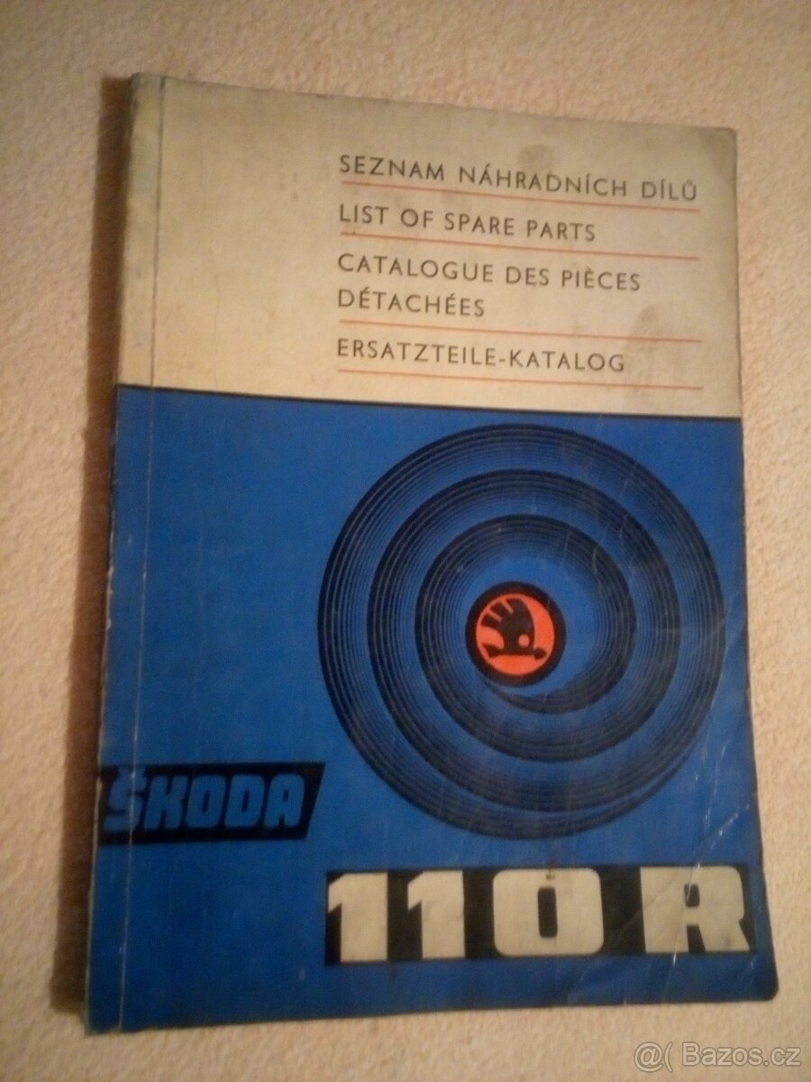 škoda 110R seznam náhradních dílů 1971 originál