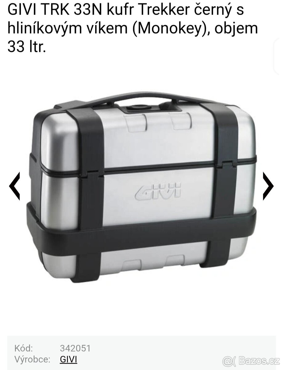 Kufr GIVI TRK 33N hliníkovým víkem objem 33 ltr.