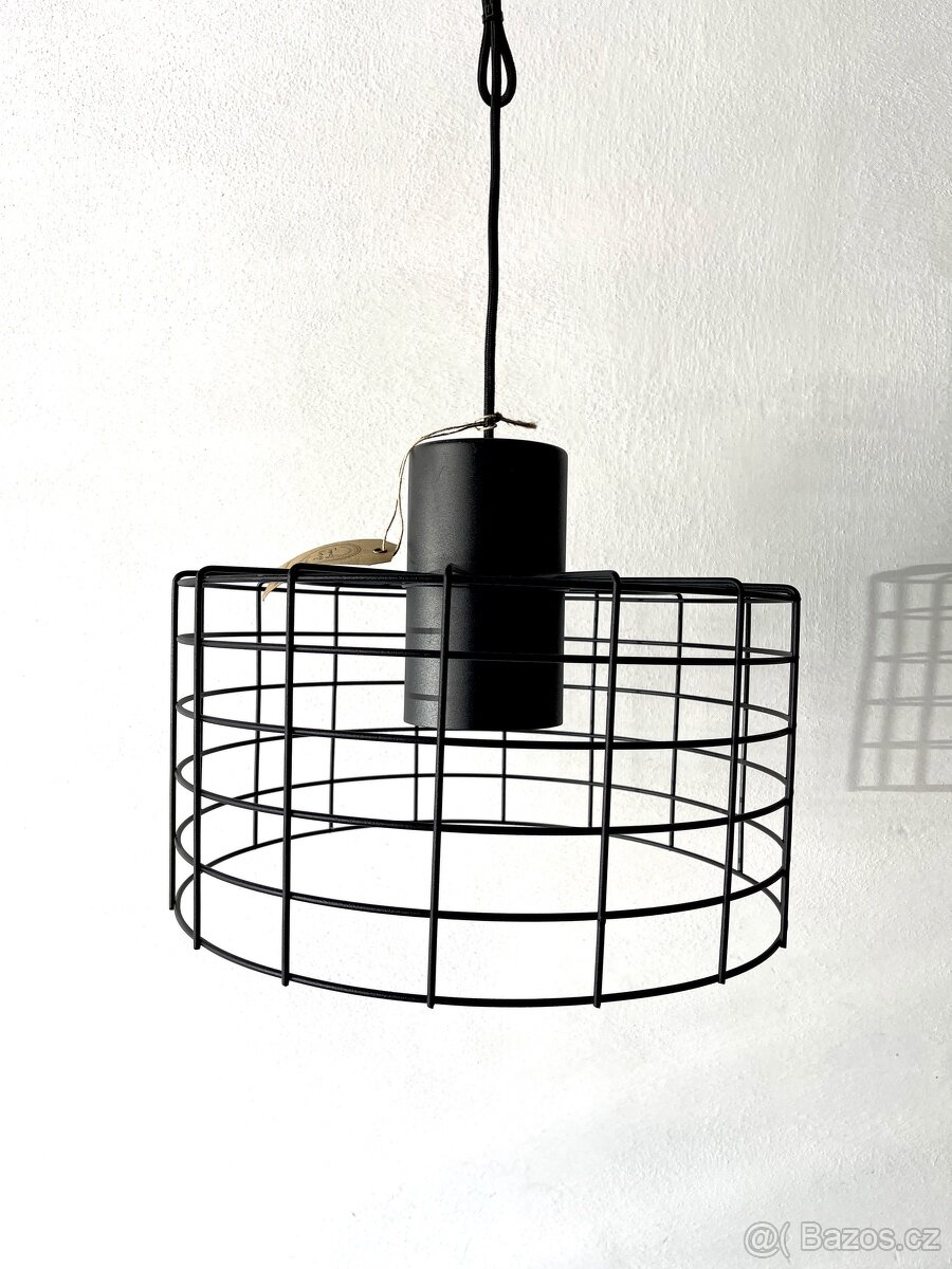 závěsný černý lustr 380 mm