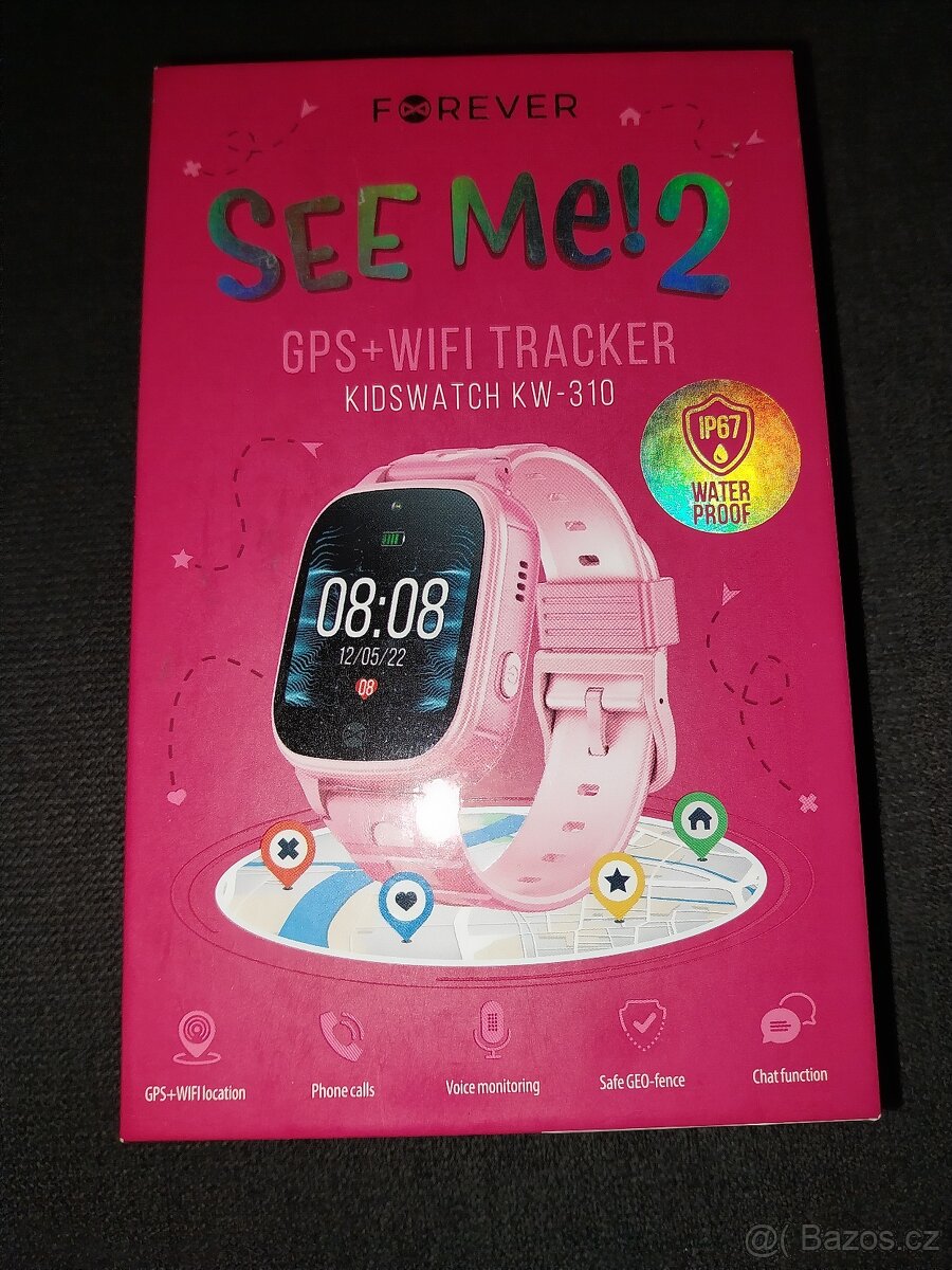 Prodám hodinky Forever Kids See Me2 KW-310 růžové, nenošené,