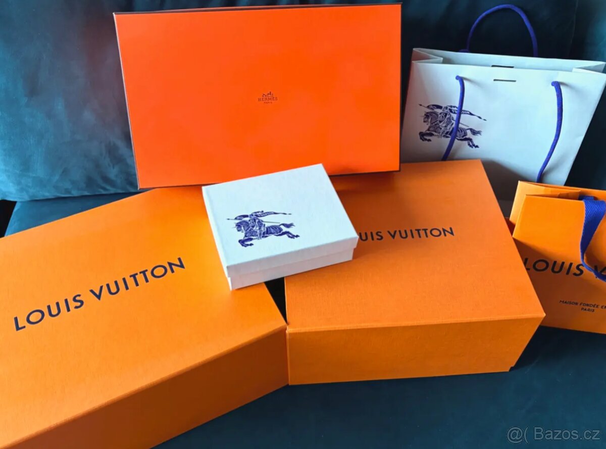 Krabice Louis Vuttion Hermes Gucci