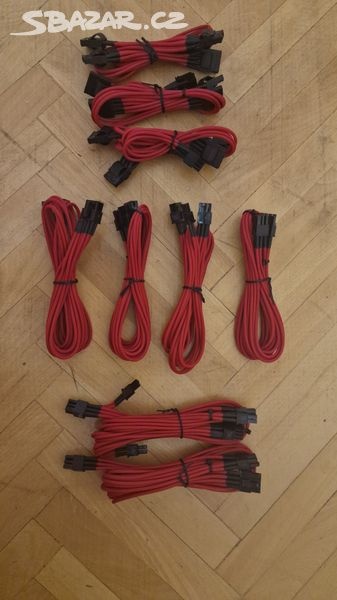 Corsair Premium Pro Sleeved PSU kabely (červená)