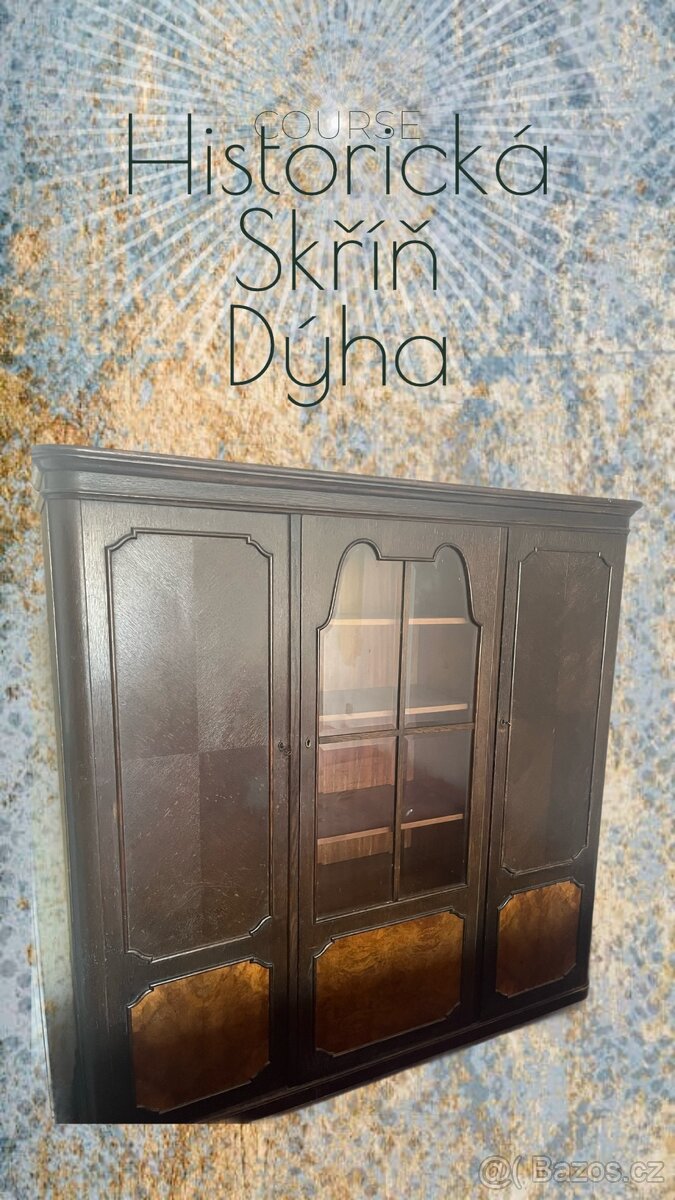 Stará skříň dýha vitrína