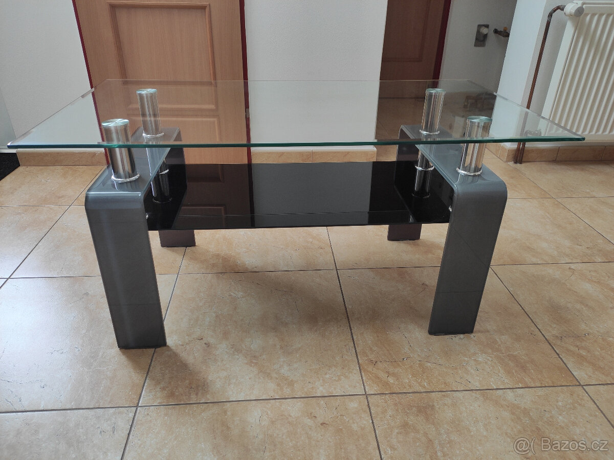 Skleněný konferenční stolek 60x110 cm 55 cm výška