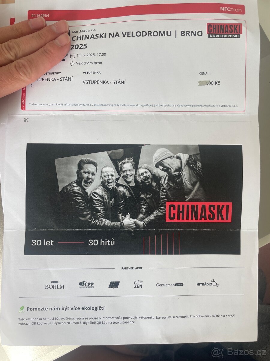 Chinaski 30let Brno Velodrom 14.6. od 17:00