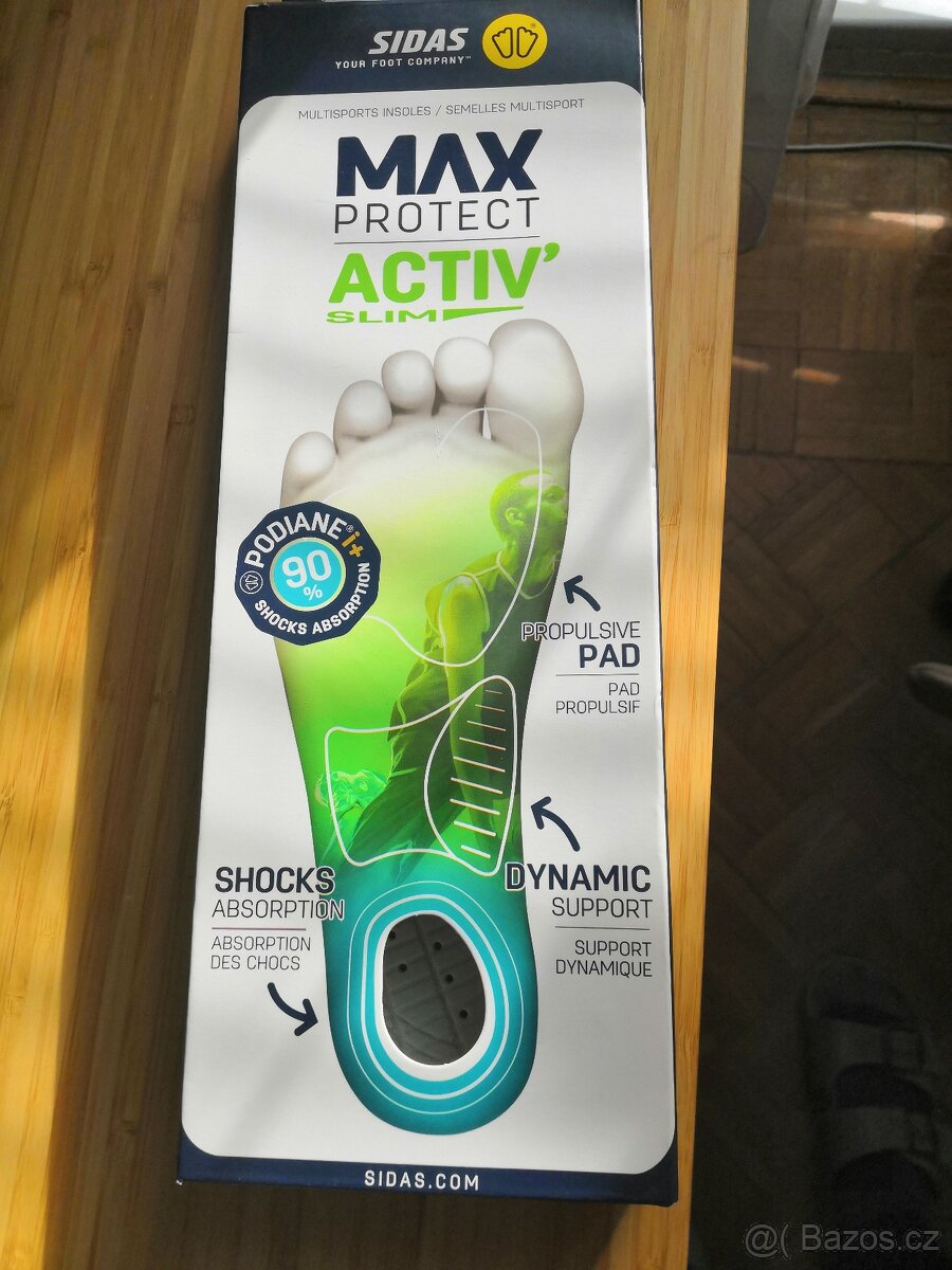 Vložky do bot 28,5-29,5 cm, Sidas Max Protect Activ' Slim